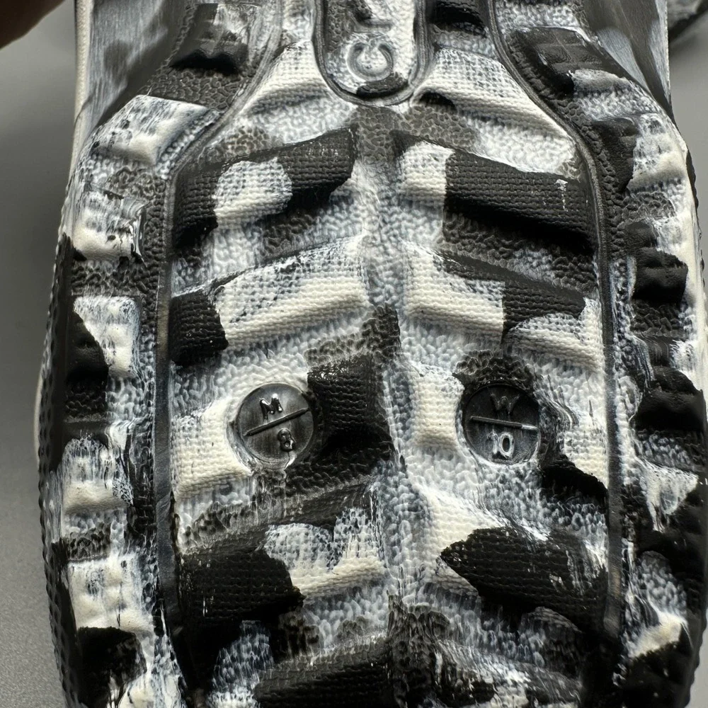 Crocs Classic Lined Clog Black White Marble Tie Dye Mens 8 Womens 10 206630